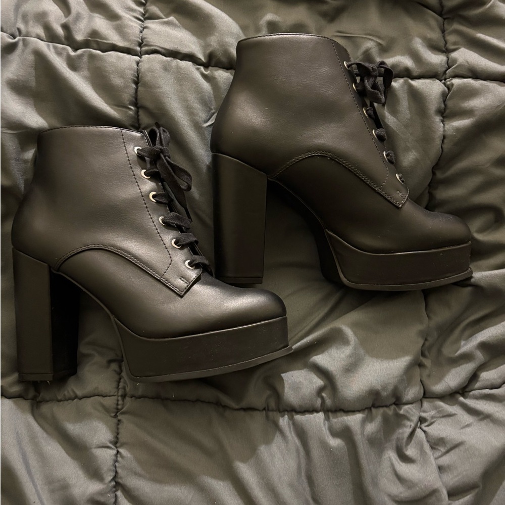 Black Platform Ankle Boots